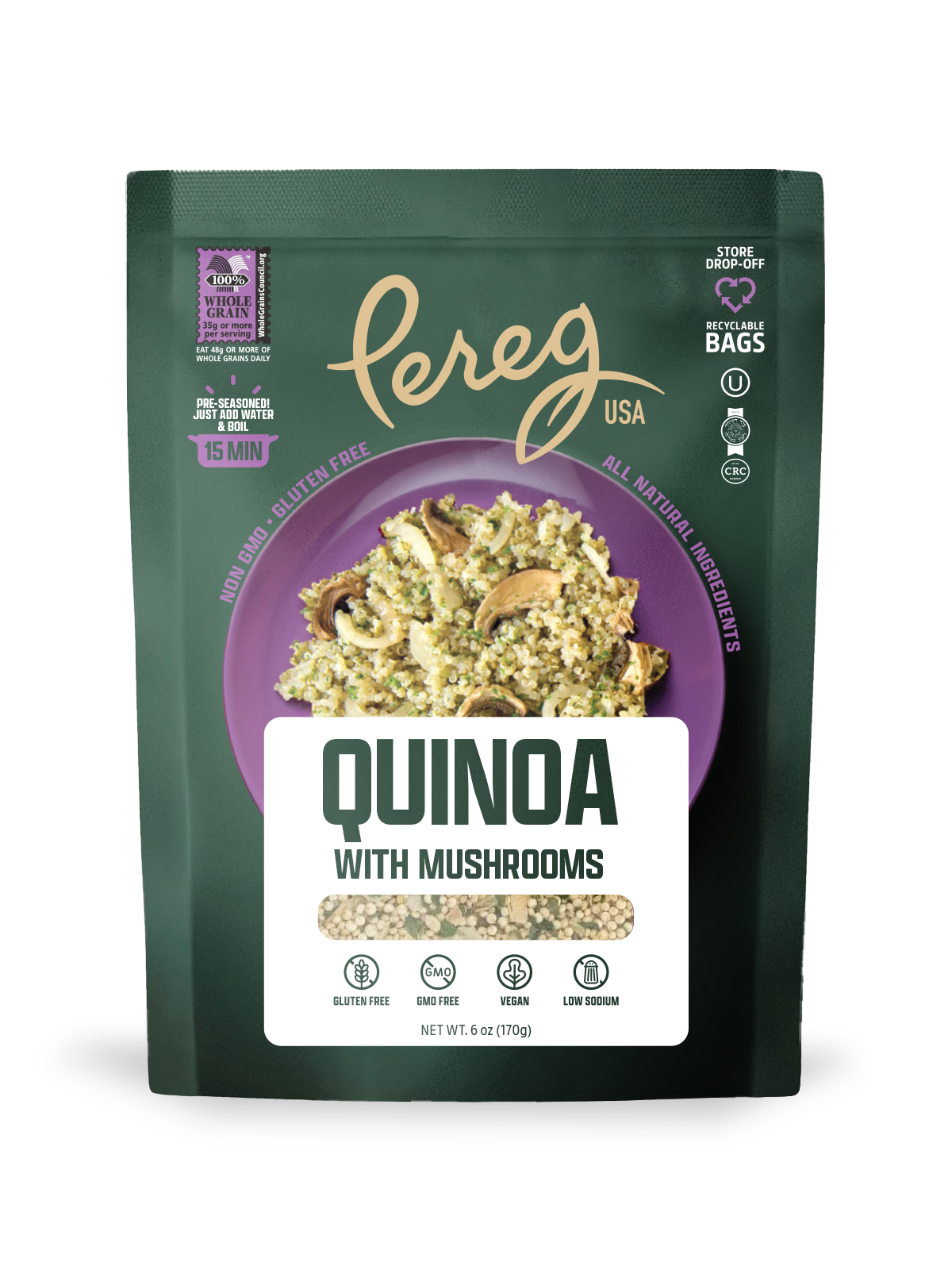 Quinoa Pouches with Mushrooms