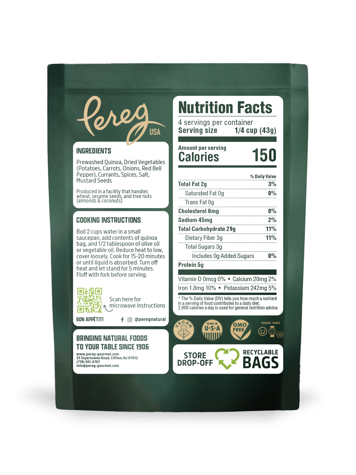 Quinoa Pouches with Vegetables